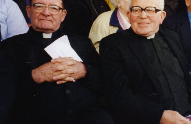 Canon Tom Marron RIP and Canon Tom Breen RIP at the opening of St. Patrick's Park in 2003. 