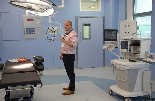 SWAH assistant medical director Dr Ronan O’Hare in an operating  theatre at the hospital