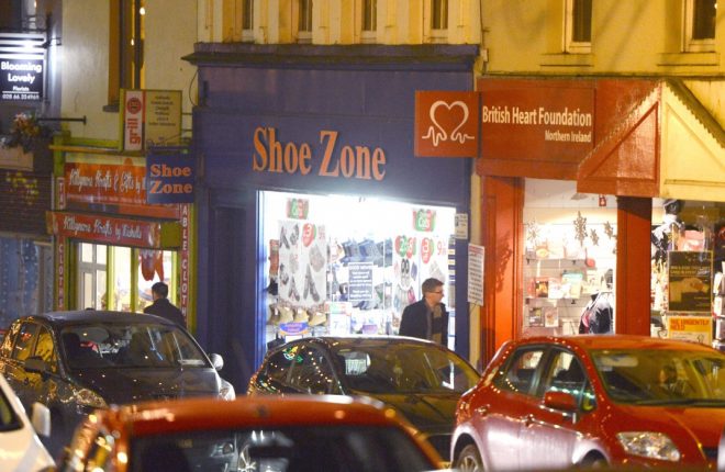 Shoe Zone on Townhall Street in Enniskillen was targeted on Sunday afternoon.