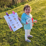 Caoileann King doing her Easter scavenger hunt in Belleek