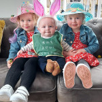 Willow, Bella and Tomàs Collins this was Tomàs first Easter