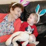 Cadhla enjoying Easter with her great Nanny Evelyn