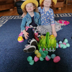 Aoife and Orlaith Curran with their Easter eggs