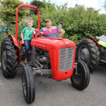Aidan Connolly on his Granddads Tractor with Declan McPhillips.