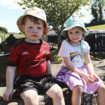 Cool Hats - Tomás and Órla McManus waiting on the tractors to pass