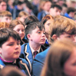 Pupils at the St Kevin's College mass blessing in Holy Cross Church Lisnaskea