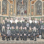 The St Kevin's College group who will be venturing to Kitui in Kenya for two weeks, at Holy Cross Church Lisnaskea where they received a blessing from Bishop Larry Duffy