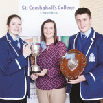 Sports Award winners, Aine Murphy and Jason Flanagan with teacher Edel Meehan bmcb 35