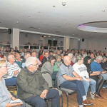ATTENDANCE... A section of the large crowd that turned out in the Enniskillen Hotel for the public meeting to address concerns over the multi-million Lakeland Forum redevelopment project.