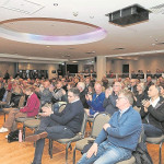 MEETING... A section of the large crowd that turned out in the Enniskillen Hotel for the public meeting.