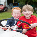 Cousins Cathal McCann and Ronan McCann try out Tom Tierney's Ford Ferguson 8N for size JPM6343
