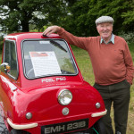 Pat Monaghan with his immaculate 1962 Peel P50 only one of twenty known to remain JPM6408
