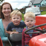 TRACTOR.. Aoibhinn and Brogan Nugent hold on tight as Oisin Treacy gets ready to take them for a spin in the tractor. RMGFH09