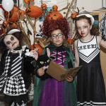 Little Horrors - Searlaith McCaffrey, Layla-Rae Campbell and Bronach Vaughan all dressed up for Halloween at St Ronan's Primary School in Lisnaskea