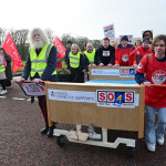 Pacemaker Press 23-02-2026: South West Acute Hospital campaign group traveled to Stormont today in a renewed push to restore emergency general surgery (EGS) at the South West Acute Hospital (SWAH).
Emergency surgery was removed from the hospital on a ÔtemporaryÕ basis in December 2022. Save Our Acute Services (SOAS) has organised a rally titled ÔBringinÕ SWAH to StormontÕ.
Picture By: Arthur Allison/Pacemaker Press.