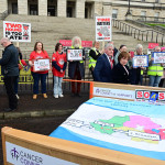 Pacemaker Press 23-02-2026: South West Acute Hospital campaign group traveled to Stormont today in a renewed push to restore emergency general surgery (EGS) at the South West Acute Hospital (SWAH).
Emergency surgery was removed from the hospital on a ÔtemporaryÕ basis in December 2022. Save Our Acute Services (SOAS) has organised a rally titled ÔBringinÕ SWAH to StormontÕ.
Picture By: Arthur Allison/Pacemaker Press.