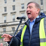 Pacemaker Press 23-02-2026: South West Acute Hospital campaign group traveled to Stormont today in a renewed push to restore emergency general surgery (EGS) at the South West Acute Hospital (SWAH).
Emergency surgery was removed from the hospital on a ÔtemporaryÕ basis in December 2022. Save Our Acute Services (SOAS) has organised a rally titled ÔBringinÕ SWAH to StormontÕ.
Picture By: Arthur Allison/Pacemaker Press.